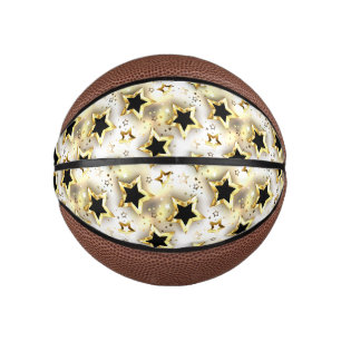 Light seamless with gold stars mini basketball