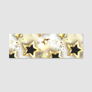 Light seamless with gold stars name tag