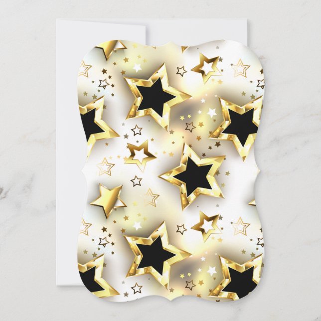 Light seamless with gold stars note card (Front)