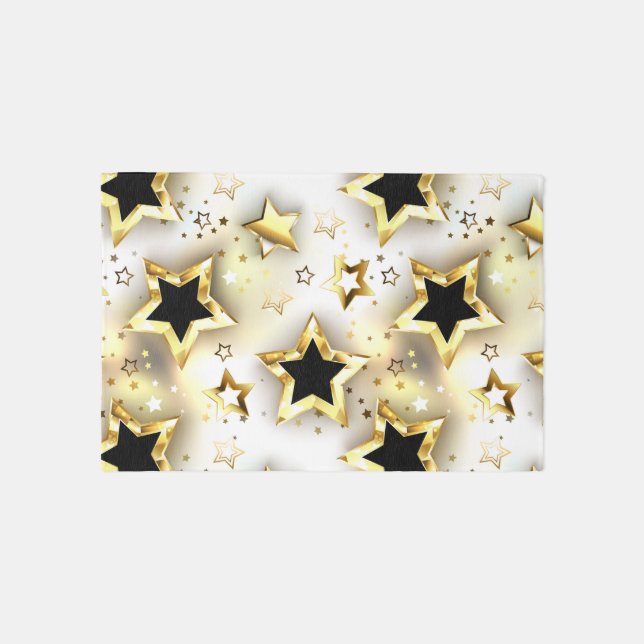 Light seamless with gold stars outdoor rug (Front)