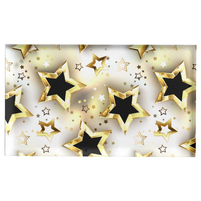 Light seamless with gold stars place card holder (Front)