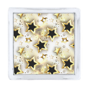 Light seamless with gold stars silver finish lapel pin