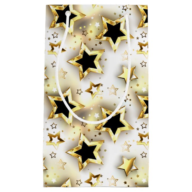 Light seamless with gold stars small gift bag (Front)