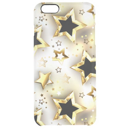 Light seamless with gold stars clear iPhone 6 plus case