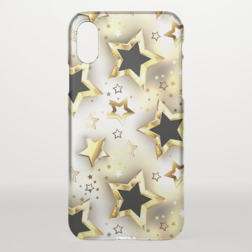 Light seamless with gold stars iPhone x case