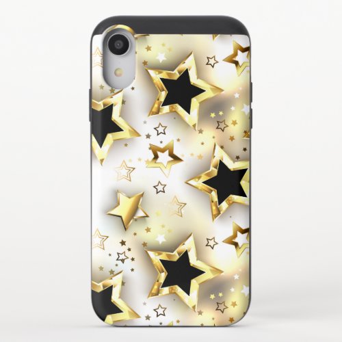 Light seamless with gold stars iPhone XR slider case
