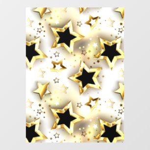 Light seamless with gold stars window cling
