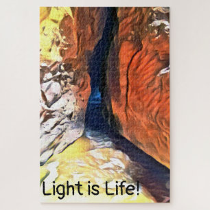 Light & Shadow Beach Cave Connecting to Sea Jigsaw Puzzle