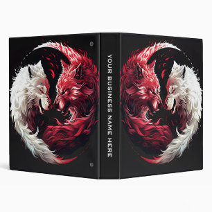 Light Shadow Wolf Spirit Animal Fantasy 3 Ring Binder