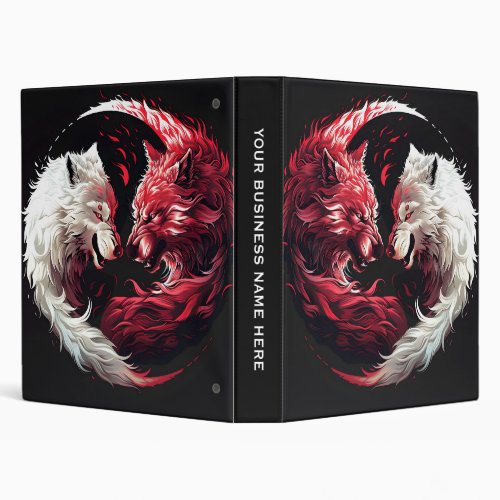 Light Shadow Wolf Spirit Animal Fantasy 3 Ring Binder