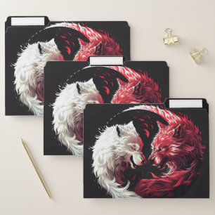 Light Shadow Wolf Spirit Animal Fantasy File Folder