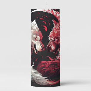 Light Shadow Wolf Spirit Animal Fantasy Pillar Candle