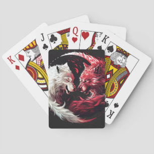 Light Shadow Wolf Spirit Animal Fantasy Poker Cards