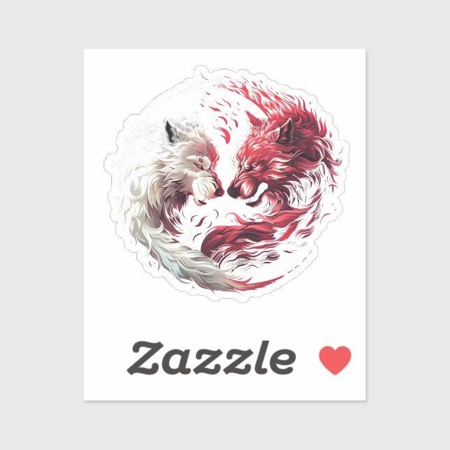 Light Shadow Wolf Spirit Animal Fantasy Sticker (Sheet)