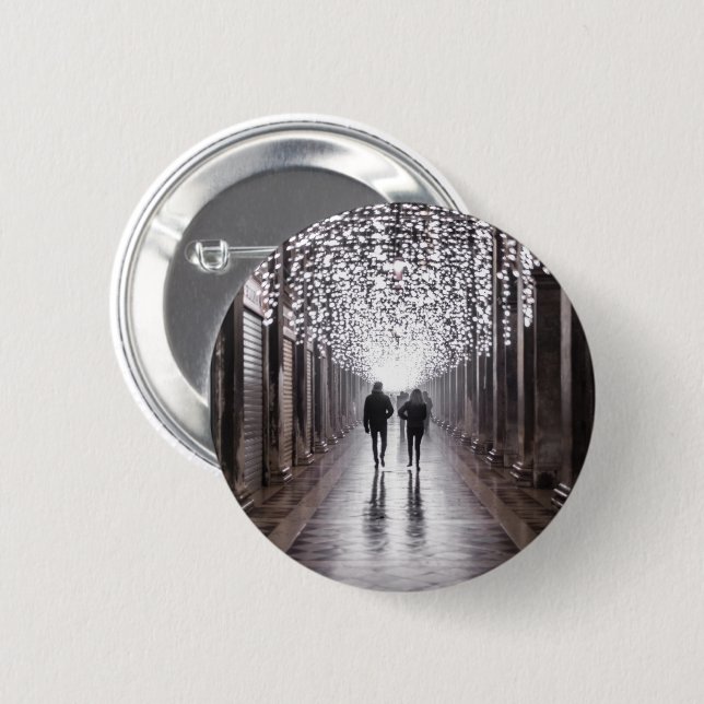 Light, shadows and symmetry - sepia button (Front & Back)