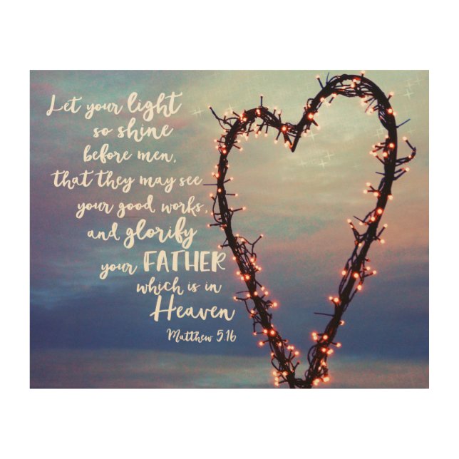 Light Shine Bible Verse Wood Wall Art (Front)
