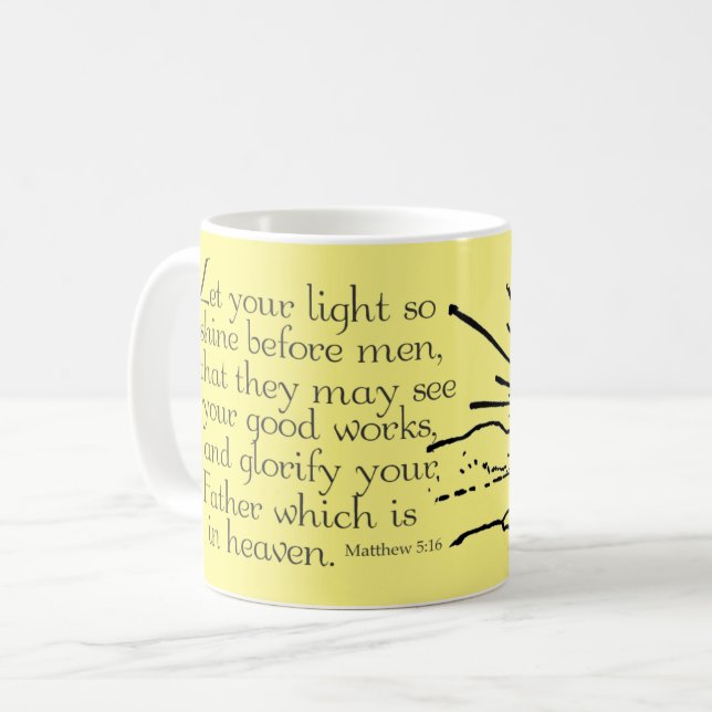 Light shine coffee mug (Front Left)
