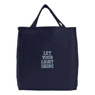LIGHT SHINE EMBROIDERED TOTE BAG