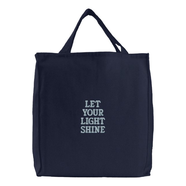 LIGHT SHINE EMBROIDERED TOTE BAG (Front)