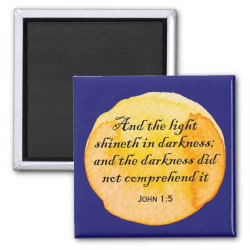 Light Shineth in Darkness Gold Watercolor Bible Magnet