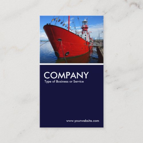 Light Ship Cardiff Bay _ Dark Navy Blue Business Card