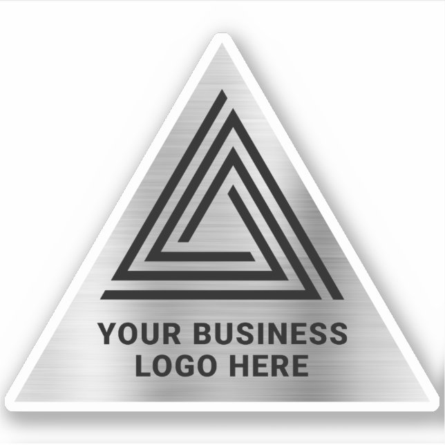 Light Silver Faux Foil Triangular Logo Sticker (Front)