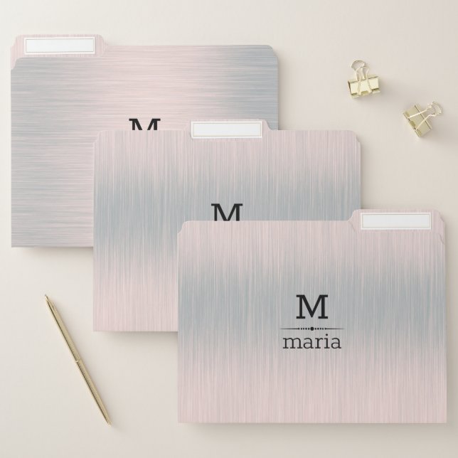 Light silver-gray brushed aluminum texture file folder (Set)