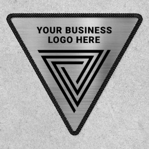 Light Silver Ombre Foil Inverted Triangle Logo Patch