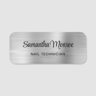 Light Silver Ombre Foil Name Tag