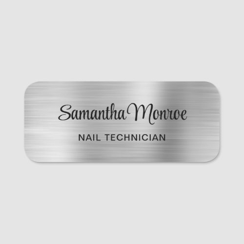 Light Silver Ombre Foil Name Tag