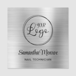 Light Silver Ombre Your Business Logo Here Name Tag