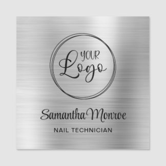 Light Silver Ombre Your Business Logo Here Name Tag