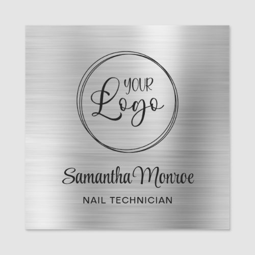 Light Silver Ombre Your Business Logo Here Name Tag