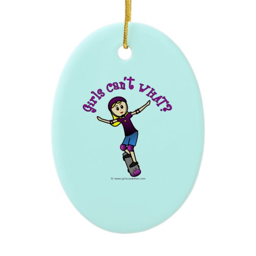 Light Skater with Helmet Ceramic Ornament