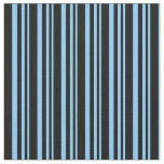 [ Thumbnail: Light Sky Blue and Black Colored Stripes Fabric ]