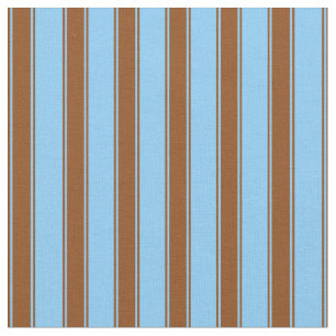Light Sky Blue and Brown Stripes Pattern Fabric