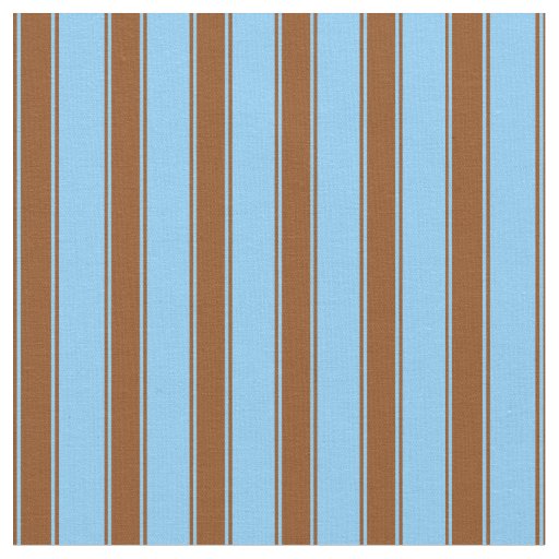 Light Sky Blue and Brown Stripes Pattern Fabric
