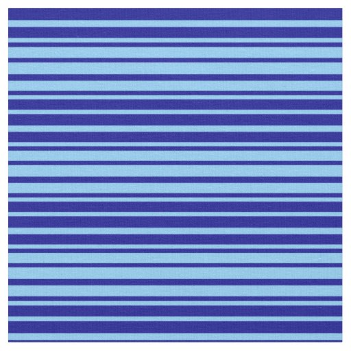 Light Sky Blue and Dark Blue Pattern of Stripes Fabric