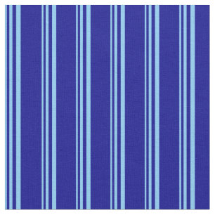 Light Sky Blue and Dark Blue Striped Pattern Fabric