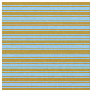 Light Sky Blue and Dark Goldenrod Colored Pattern Fabric