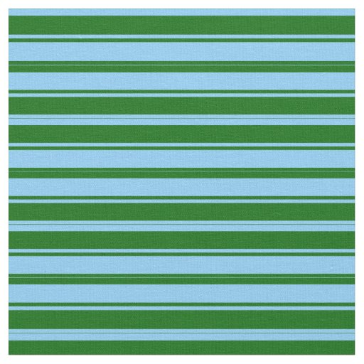 Light Sky Blue and Dark Green Lined Pattern Fabric
