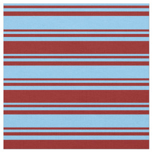 Light Sky Blue and Dark Red Colored Stripes Fabric