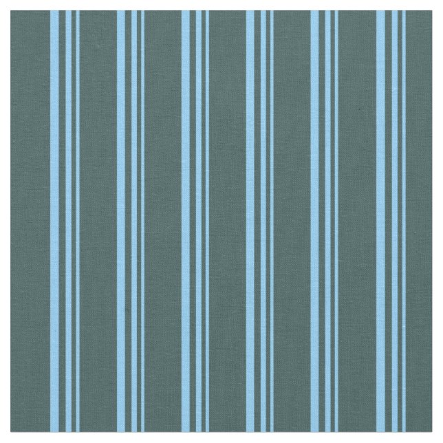 Light Sky Blue and Dark Slate Gray Lines Fabric (Close Up)