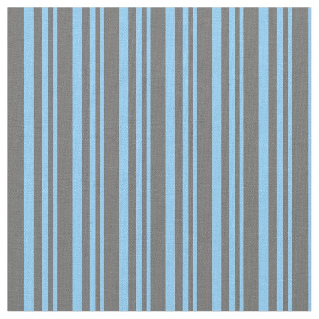 Light Sky Blue and Dim Gray Striped Pattern Fabric (Close Up)