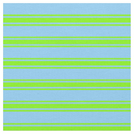 Light Sky Blue and Green Lines/Stripes Pattern Fabric
