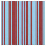 [ Thumbnail: Light Sky Blue and Maroon Lined Pattern Fabric ]
