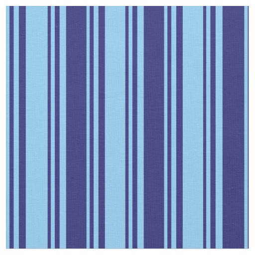 Light Sky Blue and Midnight Blue Lined Pattern Fabric