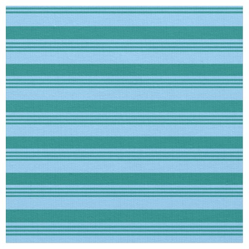Light Sky Blue and Teal Stripes Pattern Fabric
