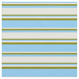 Light Sky Blue, Beige & Green Colored Pattern Fabric