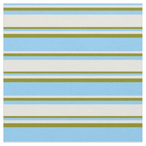 Light Sky Blue, Beige & Green Colored Pattern Fabric